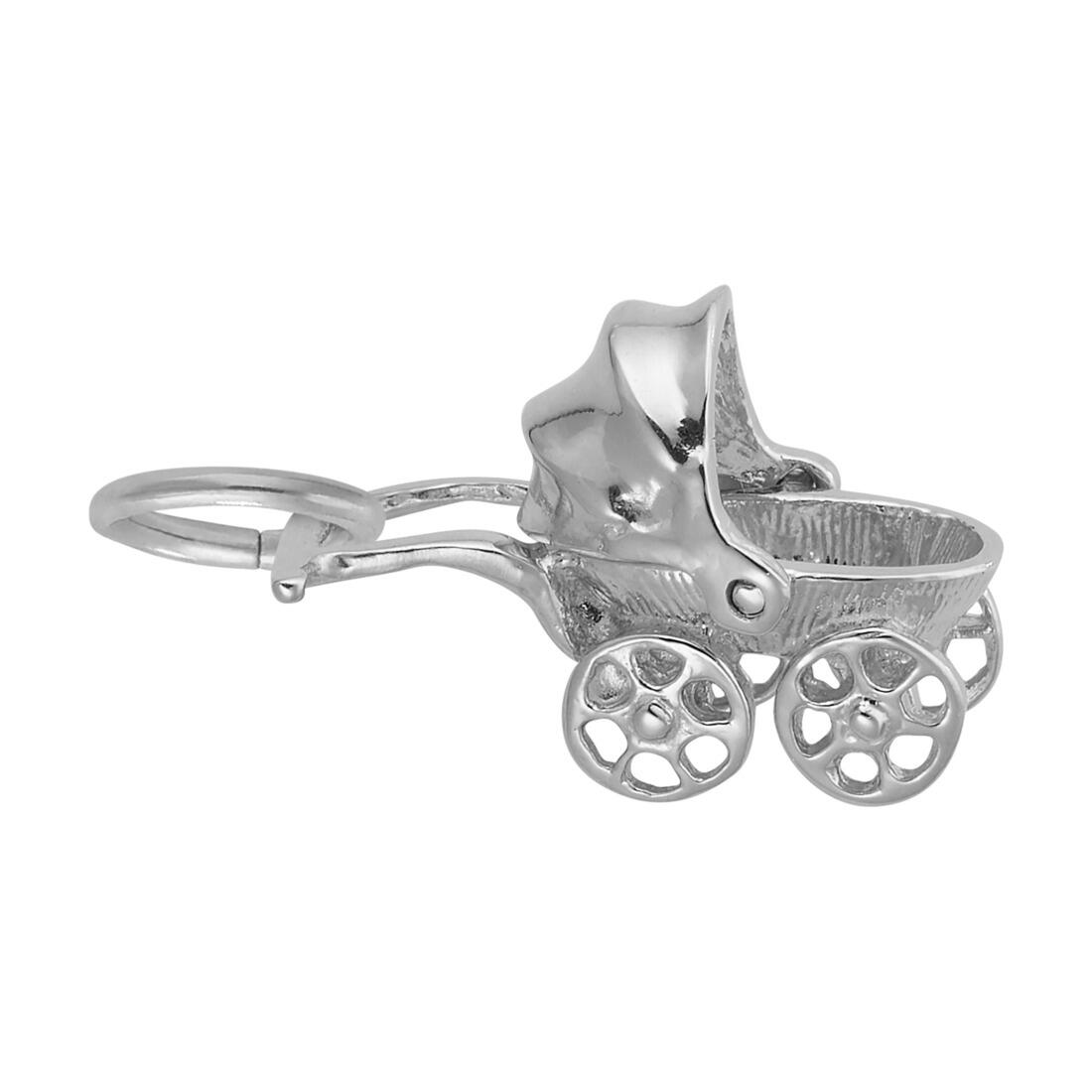 Baby Carriage Charm by Rembrandt 10K or 14K Gold or Sterling Silver - Picture 7 of 10