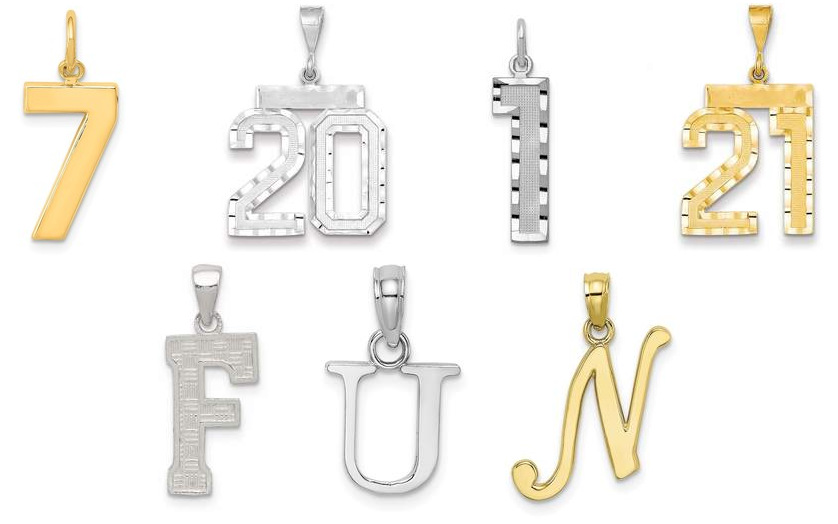 Letter and Number Pendants