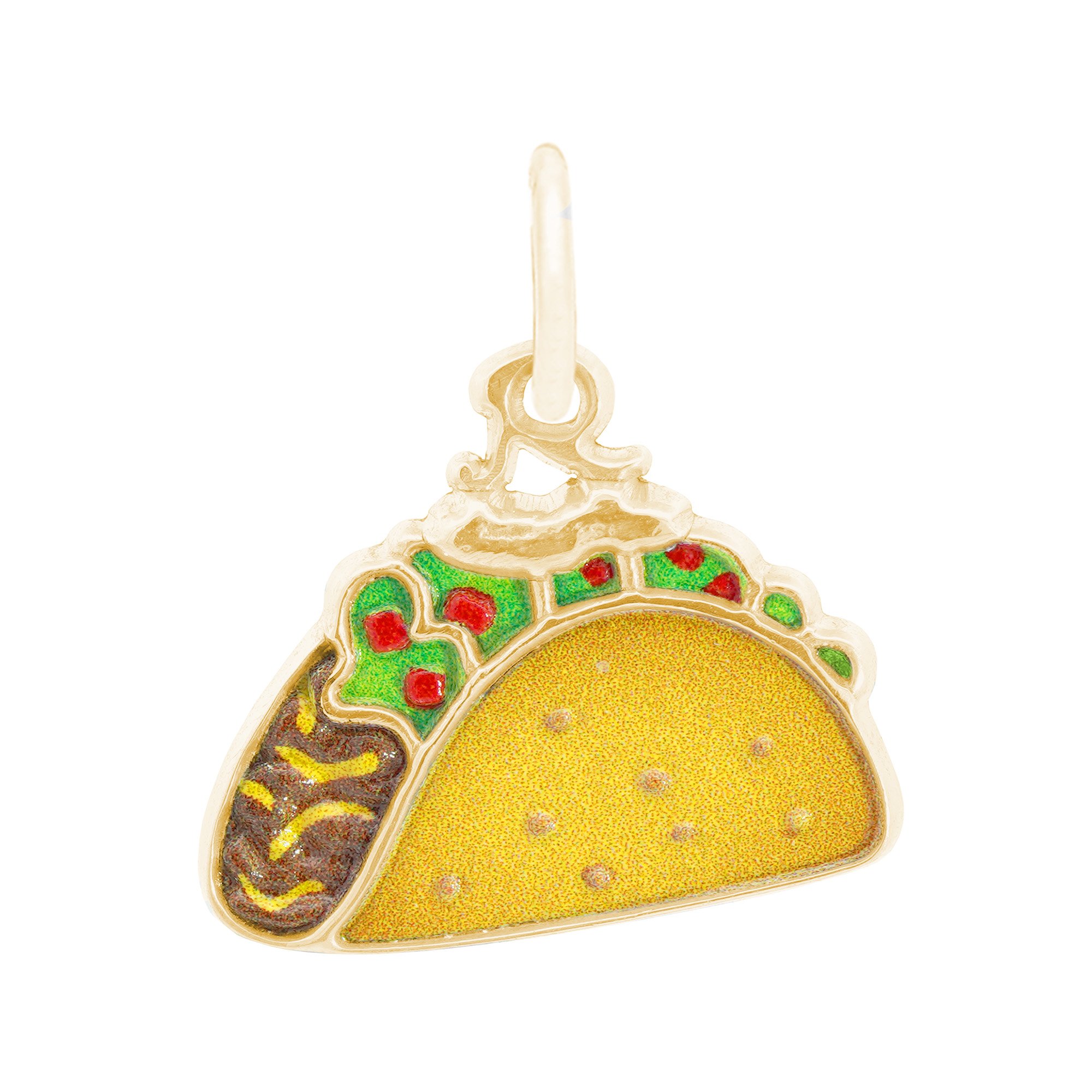 Painted Taco Charm (Choose Metal) by Rembrandt - Picture 4 of 7