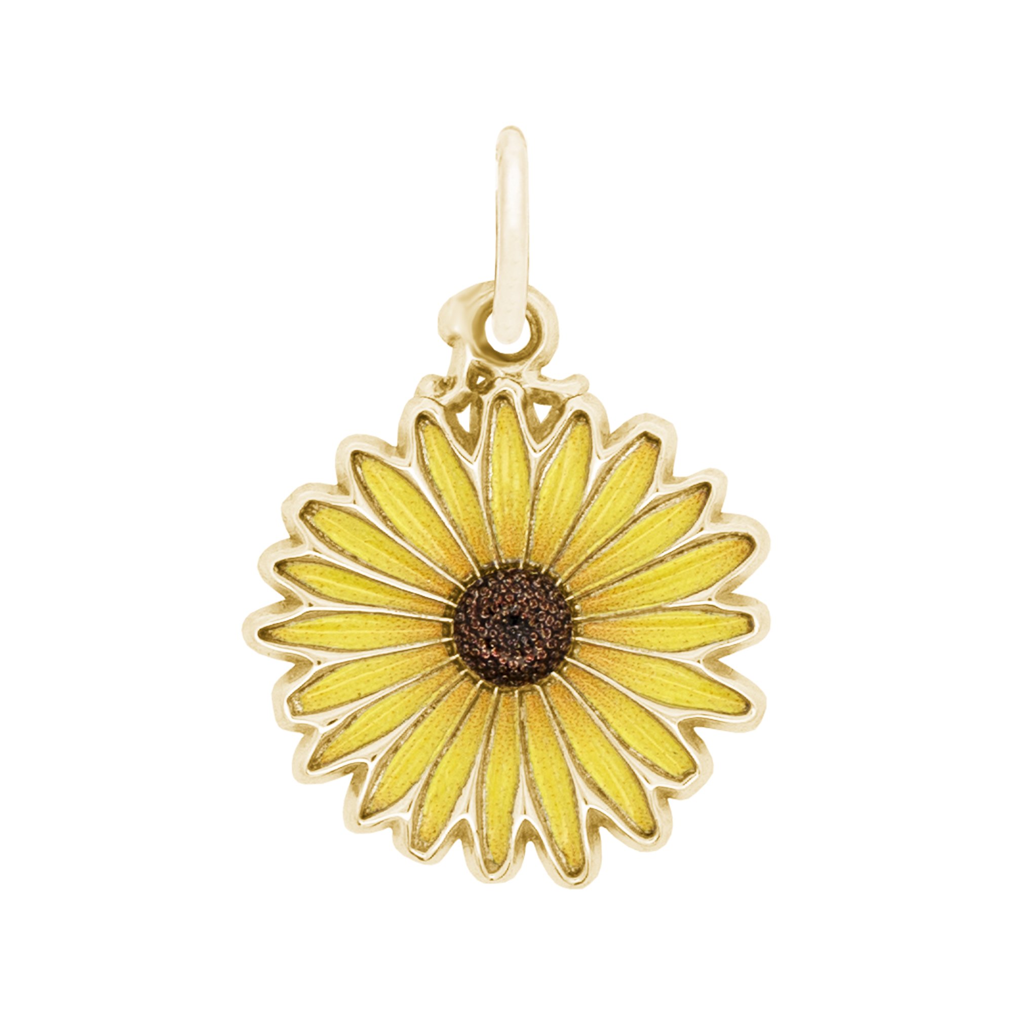 Painted Black Eyed Susan Flower Charm (Choose Metal) by Rembrandt - Picture 4 of 7