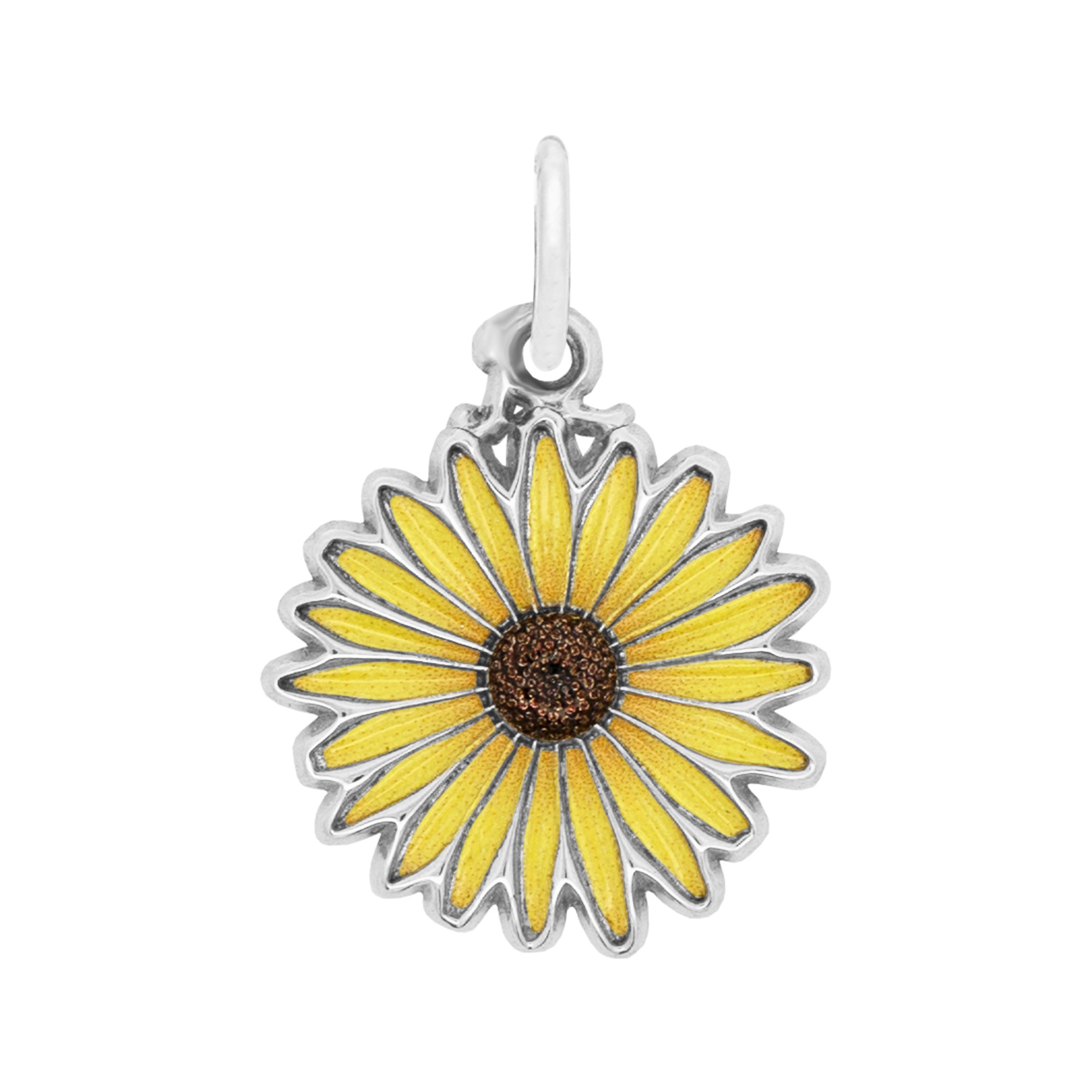 Painted Black Eyed Susan Flower Charm (Choose Metal) by Rembrandt - Picture 3 of 7